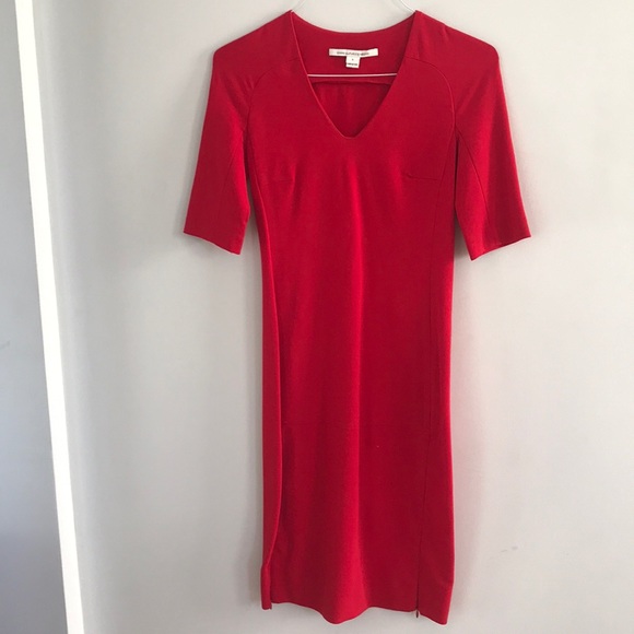 DVF Diane Von Furstenburg Takara Red Dress - Picture 2 of 4